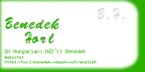 benedek horl business card